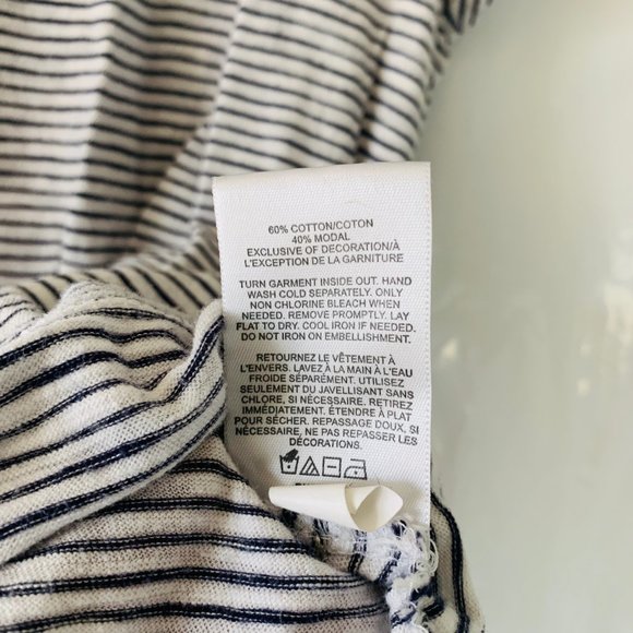 Embroidered Saying Horizontal Stripe Soft Crew Tee - Picture 5 of 8